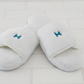 White Plush Lounge Slippers (Large/X-Large)